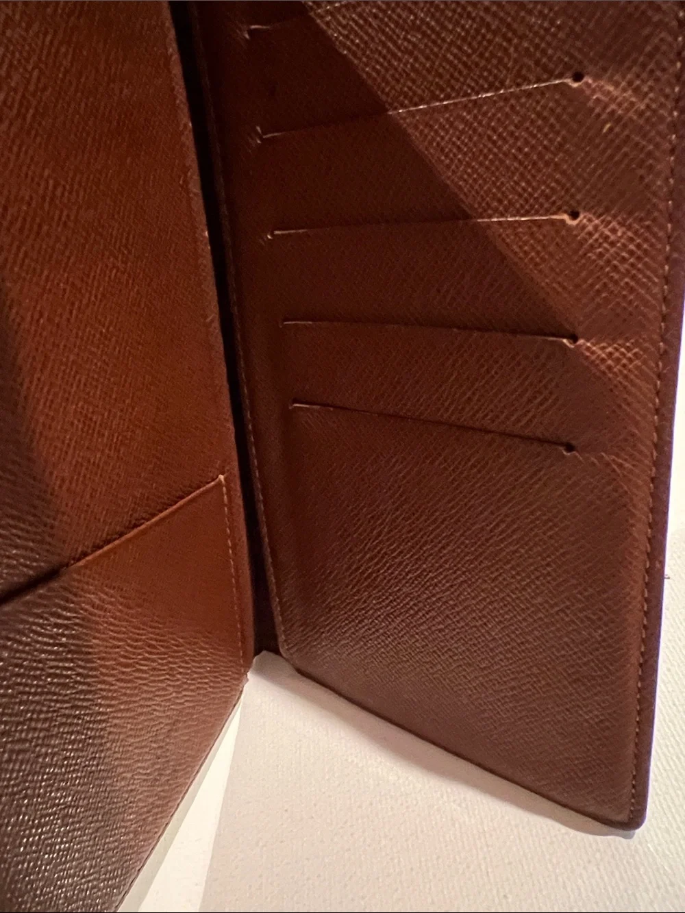 Authentic vintage Louis Vuitton long vertical bi-fold wallet and checkbook holde